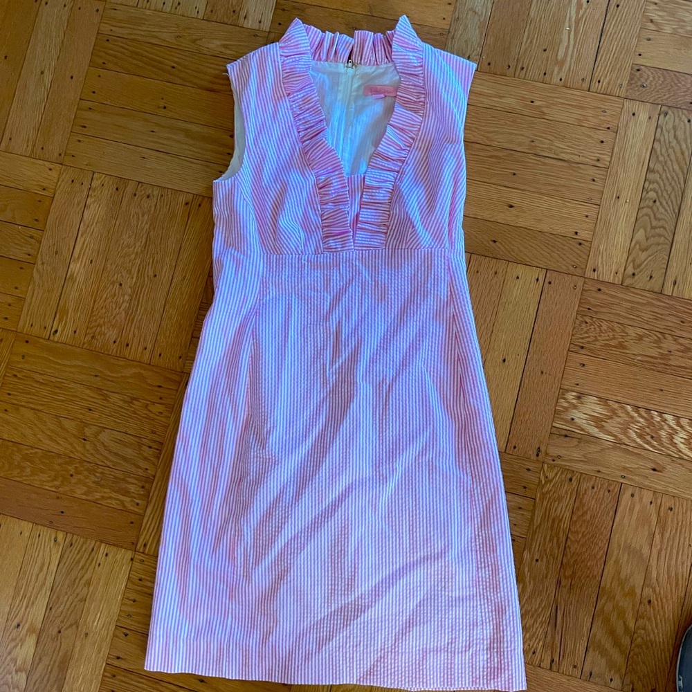 Lilly Pulitzer vintage link and white stripe dress size 0